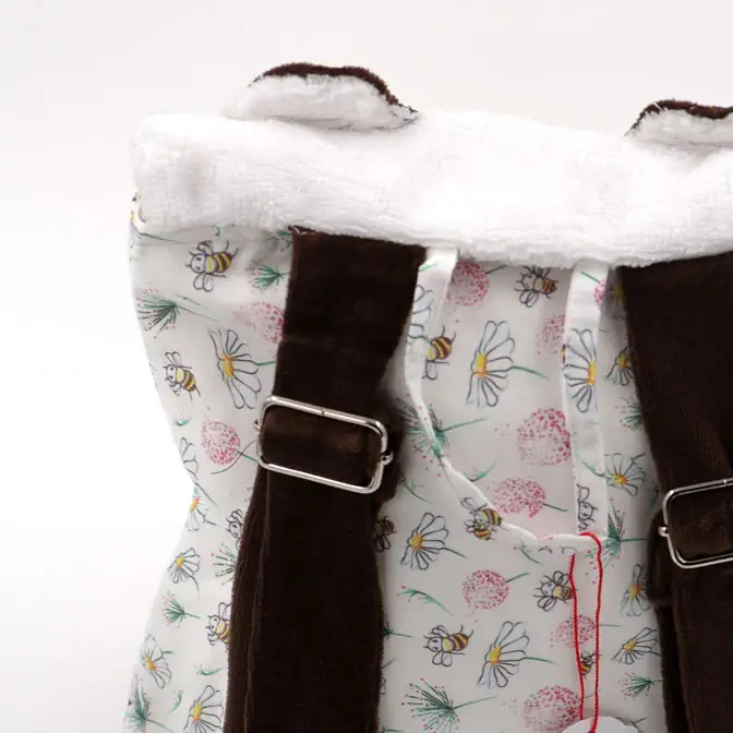 82.Sac à dos ours blanc de dos