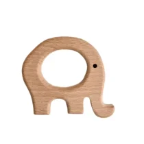 Anneau de dentition éléphant en bois