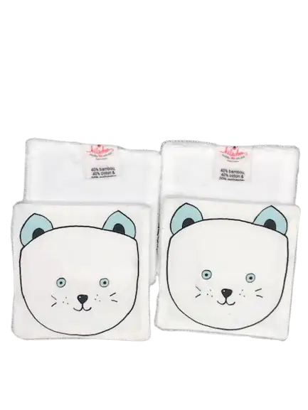 4 lingettes Chat blanc