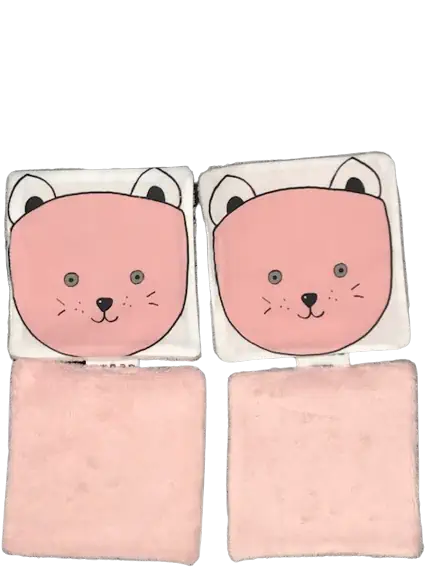 4 lingettes Chat rose