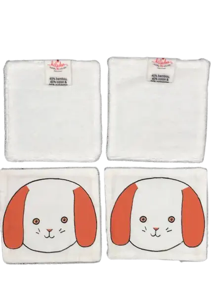 4 lingettes Lapin blanc