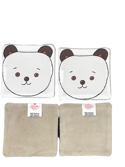 4 lingettes Ours blanc