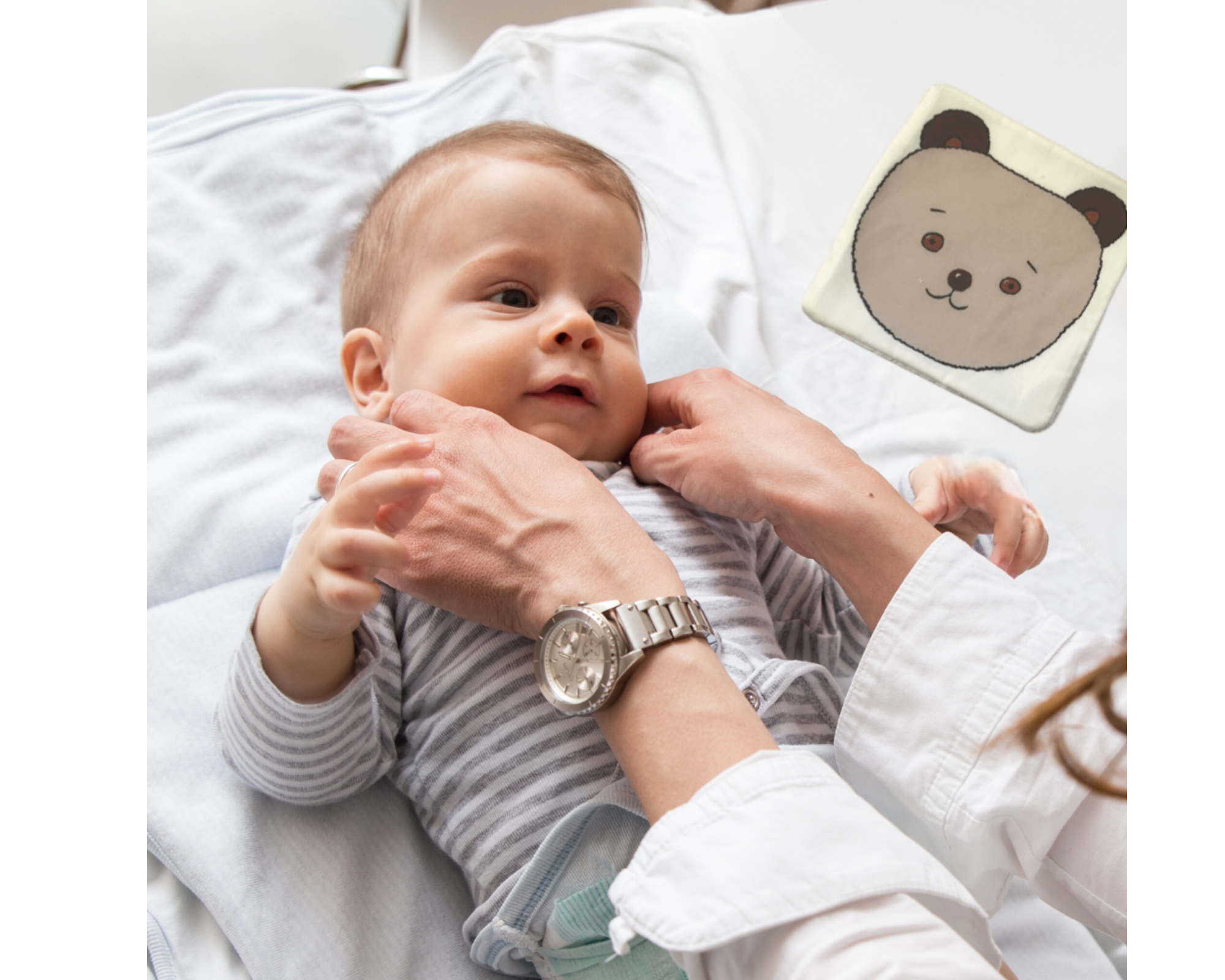 bébé avec lingette Ours brun