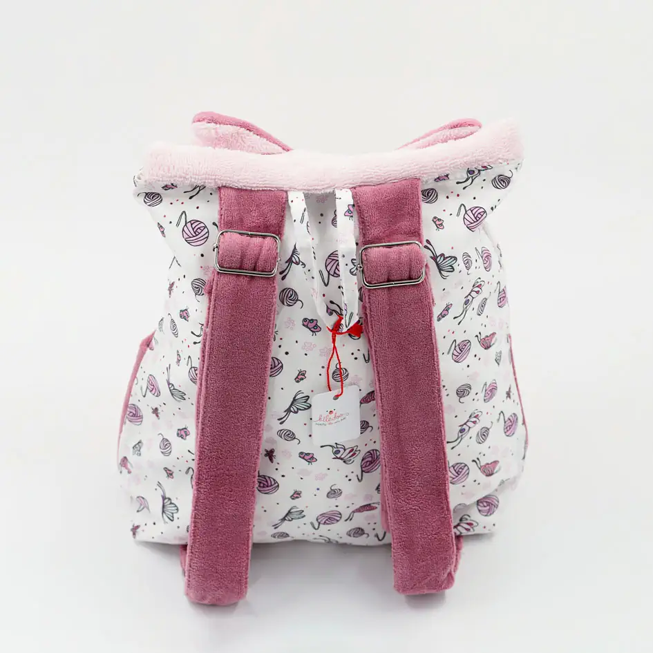 73.Sac à dos chat rose dos