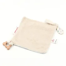 Doudou Ours beige en bambou/coton avec son anneau de dentition