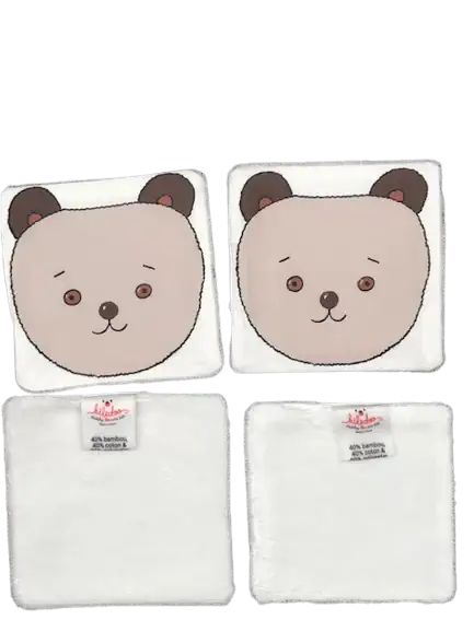4 lingettes ours brun
