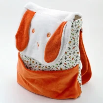 Sac à dos Lapin blanc en bambou/coton doublé de coton Oeko-Tex