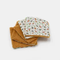 5 lingettes lavables moutarde